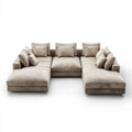 Modułowa sofa w kształcie U taupe z poliestru 360 x 180 x 85 cm
