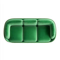 Trzyosobowa sofa zielona z aksamitu poliestrowego 230 x 95 x 75 cm, zaokrąglona